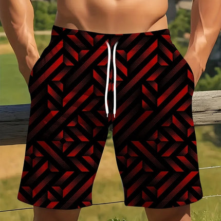 2026 New Fashion Summer Men's Shorts Personalized 3D Print Geometric Beach Style Streetwear Casual Hawaiian Vacation Y2k Shorts