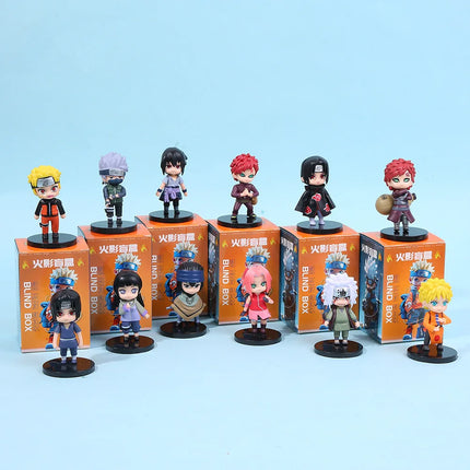 Naruto Blind Box Random Character Anime Mystery Figure Set Q Version Mini Collectible Toys for Kids Desktop Decor Gifts