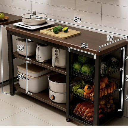 Multifunctional Storage Rack Thick Countertop Heavy Duty Shelf Unit for Kitchen Pantry Garage Home Furniture Organizer Cabinet