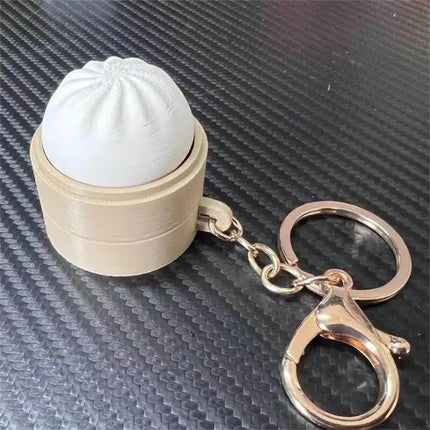 Mini Steamed Bun Stress Relief Soft and Slow Rebound Kneading Kneading Decompression Bun Clicker Keychain Decompression Keyring