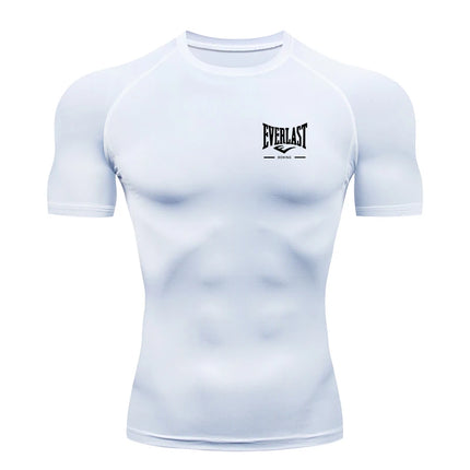New Men's Running Compression T-Shirt Short Sleeve Gym Workout Shirts Fitness Shirts Men's Jogging Sportswear Sweatshirts