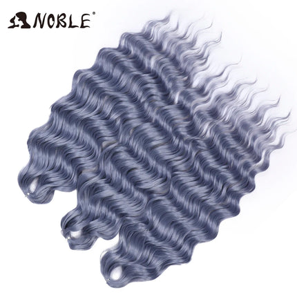 Noble Braiding Hair Extensions 24 Inch Synthetic Hair Water Wave Ombre Rainbow color Deep Wave Curl Twist Crochet Hair Extension