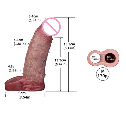ORALSX Penis Extender Condom Silicone Reusable Penis Sleeve Glans Enlarger Delay Ejaculation Cockring Adult Sex Toys For Couples