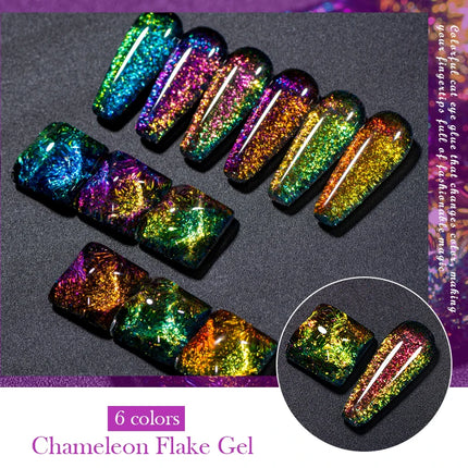 Chameleon Flake Nail Gel Polish Sparkling Glitter Laser Semi Permanent Nails Art Soak Off UV Gel Varnish Nail Supplies Manicure