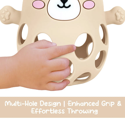 TYRY.HU 1PC Ringing Bell Baby Teether Glove Cute Bear Shape Teether Toy Silicone Care Molar Anti-eating Hand Baby Education Toy