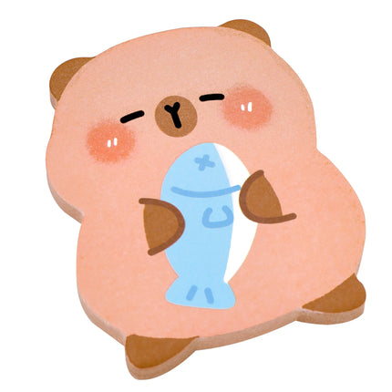 5Pcs/Lot Cute Capybara Sticky Note 60Sheets/Book Kawaii Goose Fish Capybara Shaped Memo Pad Student Message Writing Pads School