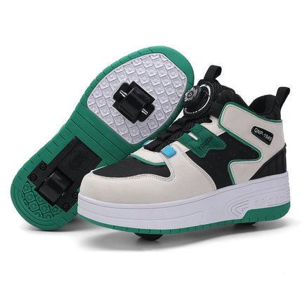 2Wheels Roller Skate Children Shoes Sneakers For Kids Boys Girls Sports Running Outdoor Adult Casual Women Tennis Size 31-42