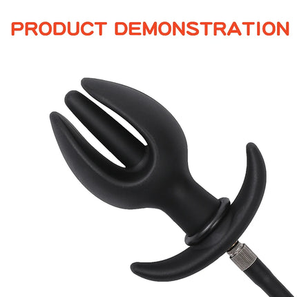 Super Long 5 Beads Inflatable Anal Plug Silicone Column Expandable Big Butt Plug Dildo Pump Ass Dilator BDSM Sex Toy for Couples