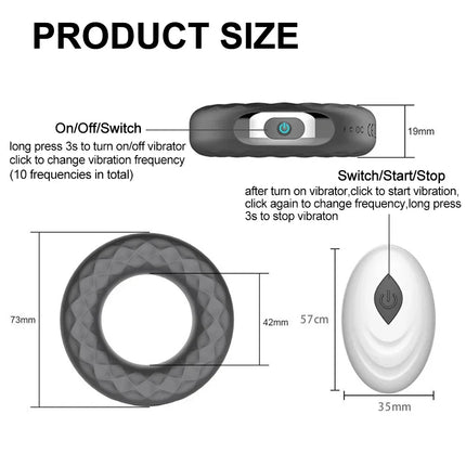 Remote Control Cock Ring Vibrator for Men Remote Control Penis Rings Delay Ejaculation Erection Masturbator Sex Toys for Male