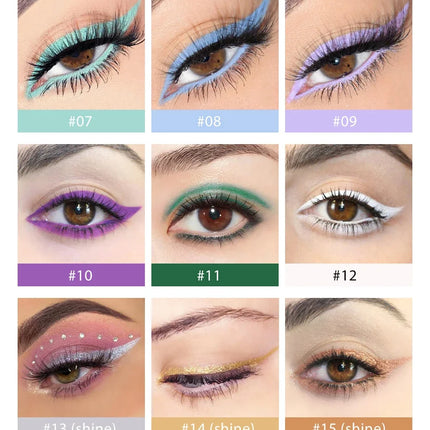 Matte Colorful Eye Liner Pen Cream 20 Colors Eyeliner Gel Pencils Option Easy To Wear Make Up Cosmetics White Yellow Blue Purple