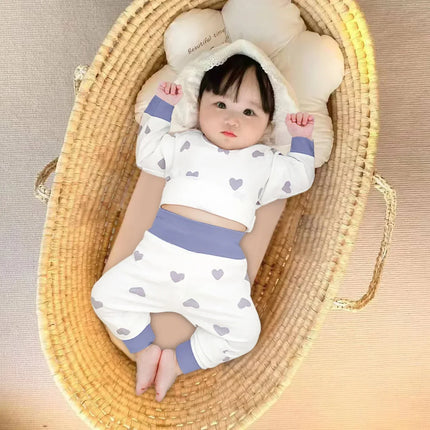 Newborn Kid Girl Underwear Clothes Set Pure Cotton Baby Boy Long Sleeves Outfit Cute Toddler Infant Clothing Two Piece Sleepwear