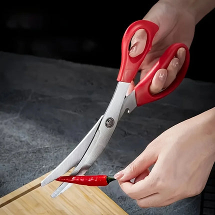Stainless Steel Grill Shear Multifunctional Barbecue Scissors Food Vegetable Meat Scissor Kitchen Gadget Peferct for BBQ Camping