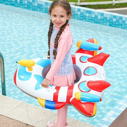 1PC Inflatable Rocket Boat Pool Floats with Mini Water Gun, Summer Swim Ring, Perfect for Summer Beach and Pool Parties
