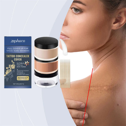 Sweatproof Tattoo Concealer Covers,Waterproof And Durable Skin Concealer,For Dark Spots Vitiligo Scars,Light And Thin