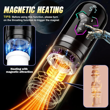 Automatic Telescopic Male Masturbator  5 IN 1 Mode Penis Pump Sucking Vibrating Sex Machines LCD Display Sex Toys for Men