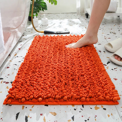 1 piece bathroom carpet bath mat, non-slip super thick lotus pine soft chenille door mat, fluffy foot mat, indoor solid color do