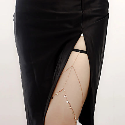 Bohemian Elastic Band Leg Thigh Chain Women Beach Sexy Long Tassel Harness Multilaye Adjustable Body Jewelry Summer Holiday Gift