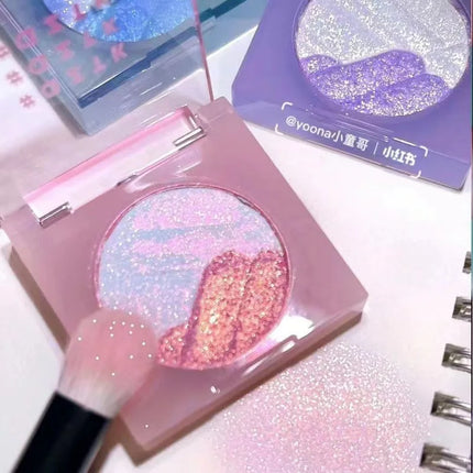 Pink Diamond Highlight Palette Glitter Mashed Potatoes Highlighter Makeup Gel Face and Body Brighten Natural Contour Shadow