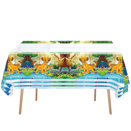 1/2/3/5/10pcs Lion King Simba Disposable Plastic Tablecloth 108x180cm Jungle Kids Birthday Party Table Cover Supplies