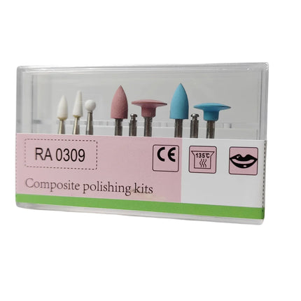 JUMTOP 9Pcs/Box Dental Composite Polishing Kit for Low Speed Handpiece Contra Angle Resin Sanding Polishing Set Dentistry Tool