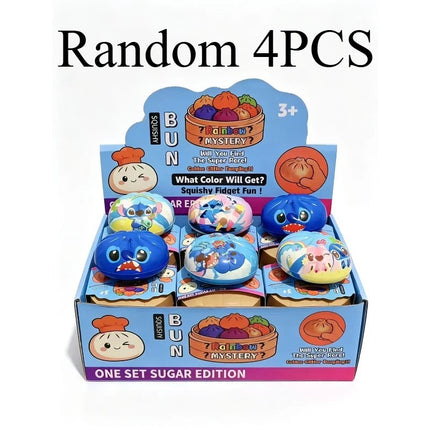 Cartoon Stitch Squishy Bun Fidget Play Toy Slow Rebound Squeeze Toy Mini Steamer Box Pack Kids Cute Collectible Party Present