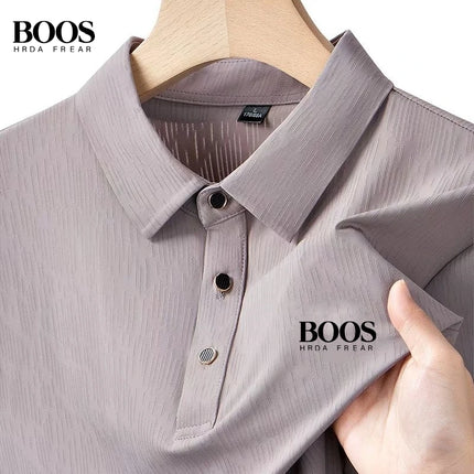 New Men's High-Quality Embroidered Logo Short-Sleeved Polo Shirt, Summer Fashion Casual Breathable T-Shirt Top