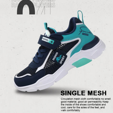 Single Net Children's Shoes Boys Sneakers Summer Breathable Non-slip Surface Girls Casual Tennis Sports Running Outdoor Shoes