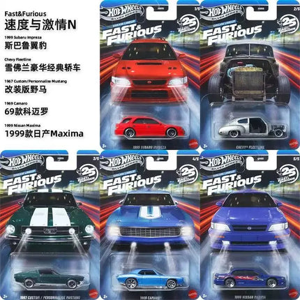 2026 New Hot Wheels Hnr88 Silver Series 25Th Fast & Furious Tokyo Drift Set Nissan/Monter Carlo/Road Runner 1:64 Diecast Car Model Authentic Holiday Birthday Gift