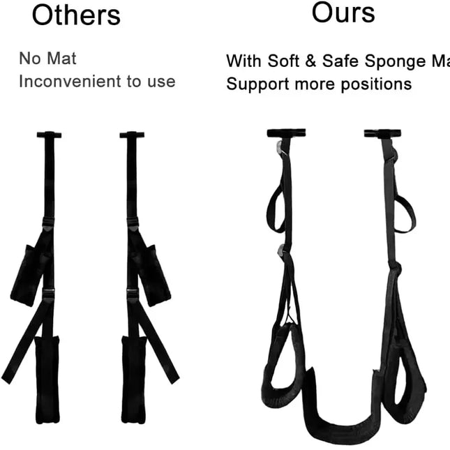 Over The Door Sex Swing Adjustable Shoulder Straps with Seat Hanging BDSM Bedroom Swing Split Leg Straps Sex Toys for Couples