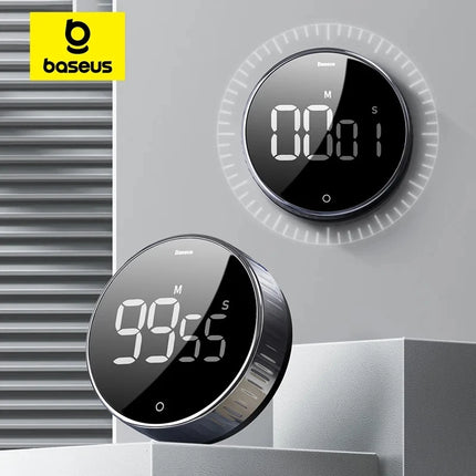 Baseus Magnetic Kitchen Timer Rotation Countdown Digital Timer Alarm Cooking Timer Clock Study Baking Reminder Stopwatch Clock
