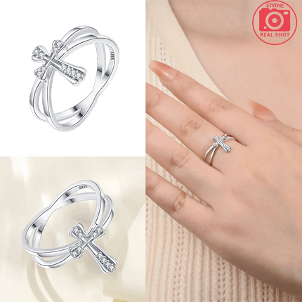 Original Romantic Heart-shaped White Zircon Shell Bowknot Rings 925 Sterling Silver  Women Jewelry Valentine's Day Birthday Gift