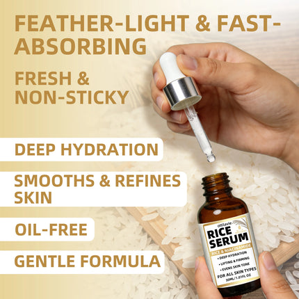 Rice Serum | Lift & Firm Skin, Intensely Hydrate | Suitable for Face, Neck & Body | All Skin Types | Day & Night Use Formula