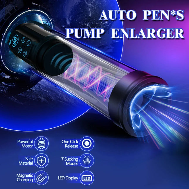 Electric Vacuum Penis Pump Men's Sex Toy Penis Extender Vacuum Pump Sucking LED Display Male Masturbator Sex Toy For Men Adult