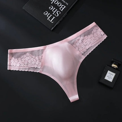 tanga hombre Seamless man thong lace mens lingеrie 3D convex bag Plus size men's underwear sexy for guys tangas hombres thongs