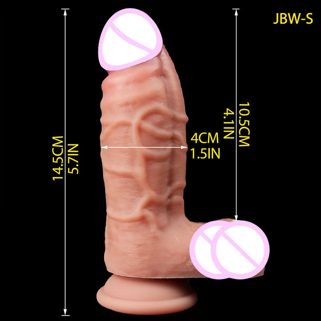 Realistic Silicone Dildo with Suction Cup, Medical Grade Liquid Silicone, Soft Skin Feel Lifelike Penis Toy for Adult Women