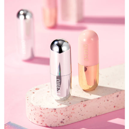 QIBEST Glitter Lipstick Lip Balm Color Change Transparent Moisturizing Crystal Jelly Pearlescent Lip Plumper Gloss Tint Cosmetic