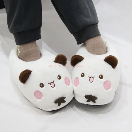 New Panda Bubu And Yier Plush Slippers Cartoon Panda Indoor Couple'S Warm Cotton Slippers Autumn And Winter Gift