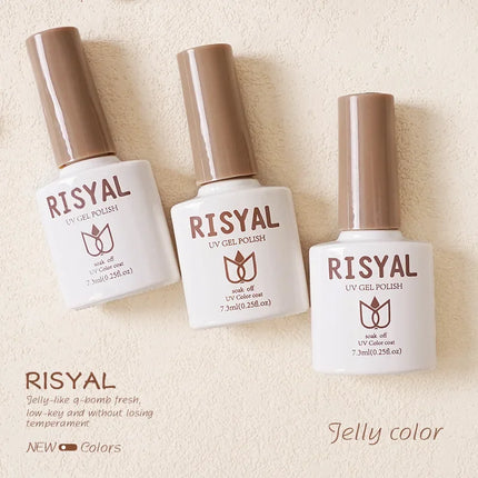 Jelly Transparent Ice Through Gel Nail Polish Pink Skin Color Semi Permanent Manicure Top Coat Soak Off UV Gel Varnish Nail Art