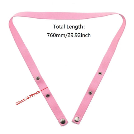 Pink Male Penis Ring Chastity Cage Auxiliary Belt Anti-off Device Elastic Belt Adjustable Underwear Rope Scrotum Ring Sex Toy