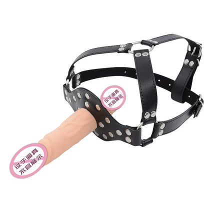 Double-Ended Dildo Gag Open Sex Toys For Couples Women Slave Restraint Head Strapon Mouth Gag Mouth Plug BDSM Bondage Sex Shop