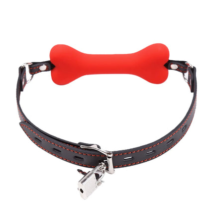 Silicone Bone Gag for women BDSM bandage Adult Lock Oral Mouth slave Fixation dog Stuffed chastity Flirting Sex Toys cosplay