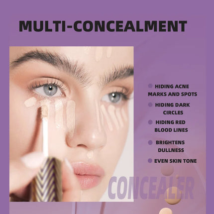 QIBEST Concealer Waterproof and Sweat Resistant Long Lasting Concealer Blush Cover Stains Acne Marks and Fade Dark Circles