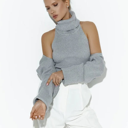Trendix Hollow Out Sweater Sets For Women 2025 Fall New Long Sleeve Knitwear Shawl Suits Sexy Backless Knit Tank Top 2 Piece Set