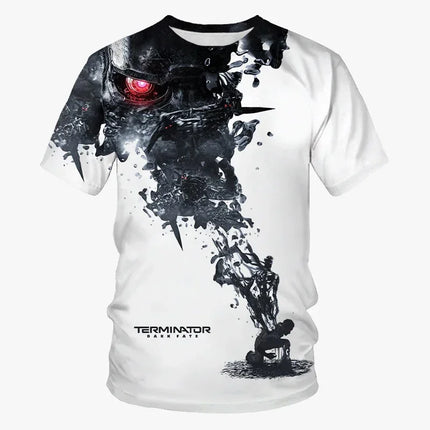 Classic Movie Terminator 3D Print Sports Quick-dry Breathable Men T-shirt Outdoor Street Harajuku Y2k Casual Short-sleeve Summer