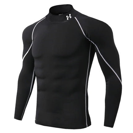 Men Geometric Print Compression Shirt Gym Workout Quick-Dry / T-Shirt Homme Compression Imprimé Gym Entraînement