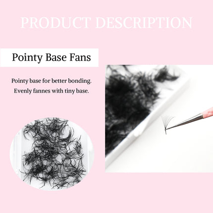 ARTSTAR Lashes Pointy Base Premade Fans 0.03mm Thickness  Loose Fans Professional Medium Stem Sharp Thin Eyelashes Extensions