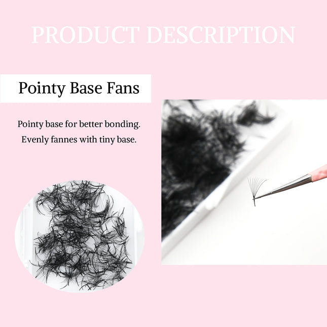 ARTSTAR Lashes Pointy Base Premade Fans 0.03mm Thickness Loose Fans Professional Medium Stem Sharp Thin Eyelash Extensions