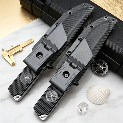 Urakov TT33 - A high-end outdoor knife from Russia, made of DC53 steel, with a carbon fiber sheath, suitable for hiking trips.