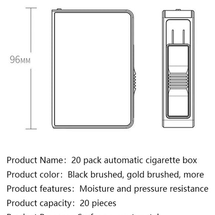 TikTok Viral 20-Slot Pop-Up Cigarette Case | integrated Slim Holder l Shockproof Metal with Custom Engraving Gift for Men