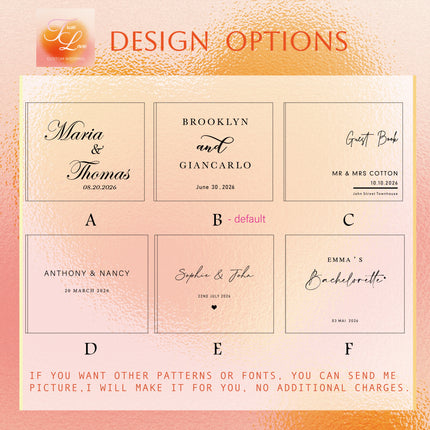 Personalized Wedding Guest Book For Engagement Bachelorette Party Birthday Bridal Shower Keepsake Book Horizontal Signature Book